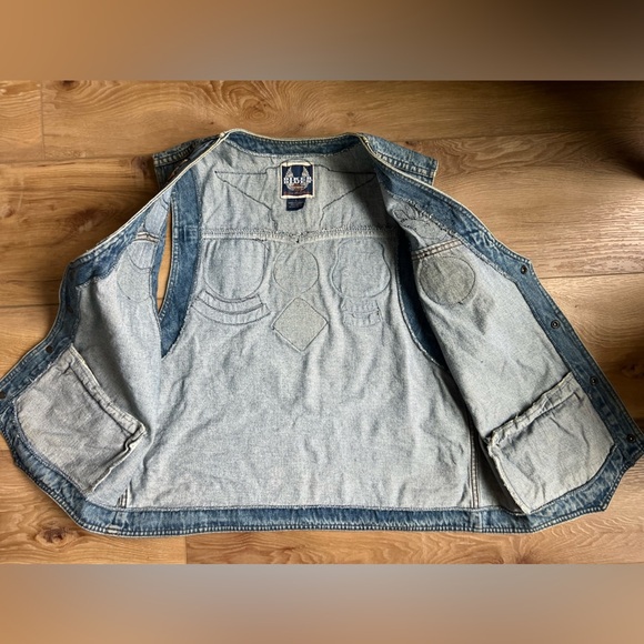VTG Harley-Davidson Ladies of Harley 1990s Denim Vest Blue Jean Patchwork Large - Picture 9 of 15
